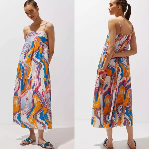 New Peter Som for Anthropologie Marbled Maxi Dress - Picture 2 of 5